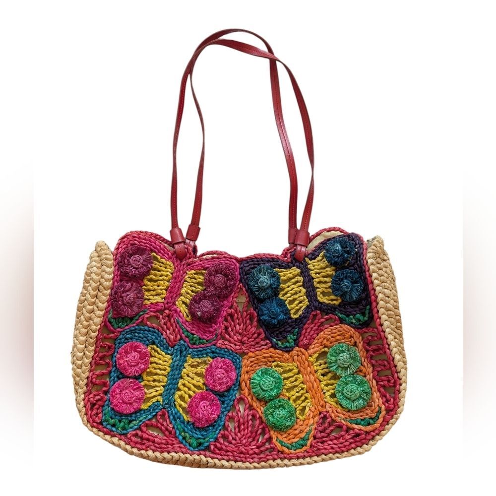 Hype Vintage Colorful Straw Bag Tote